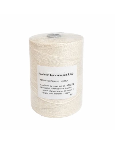 Ficelle en lin blanc non poli