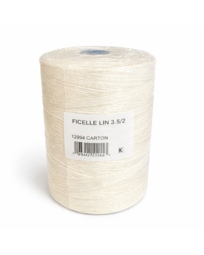 Ficelle en lin blanc poli
