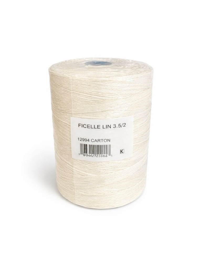 Ficelle en lin blanc poli