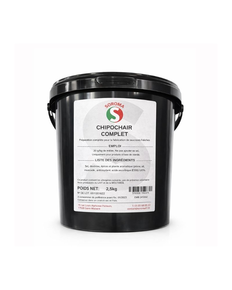 Epices pour chipolatas nature avec colorant et sel