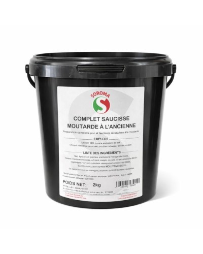 Epices pour saucisses saveur moutarde à l'ancienne seau de 2 kg