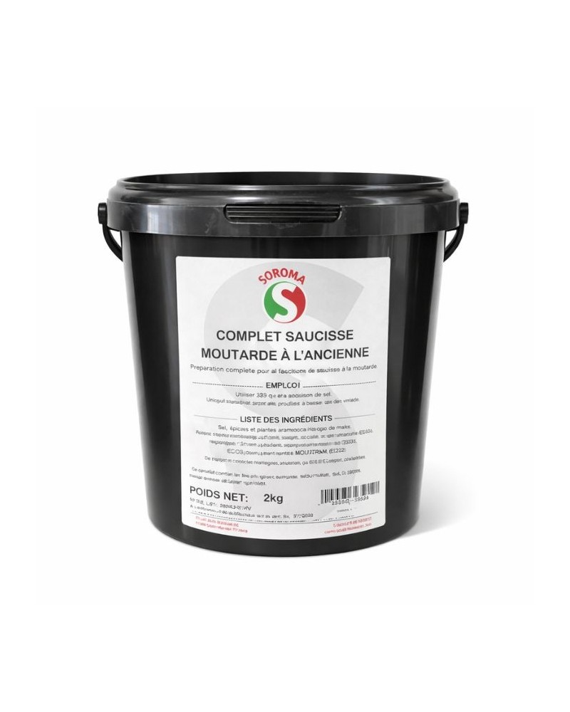 Epices pour saucisses saveur moutarde à l'ancienne seau de 2 kg