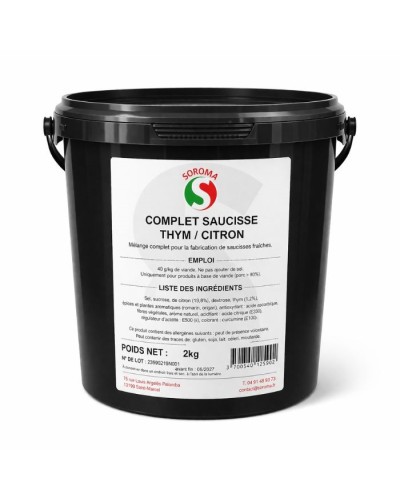 Epices complète pour saucisses au thym et citron seau de 2 kg