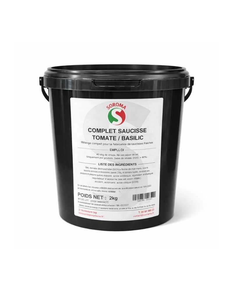 Epices complète pour saucisses tomate basilic seau de 2 kg