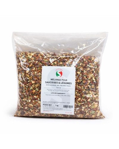 Mélange de légumes déshydratés pour saucisses aux légumes sachet de 1 kg