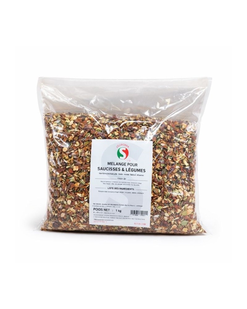 Mélange de légumes déshydratés pour saucisses aux légumes sachet de 1 kg