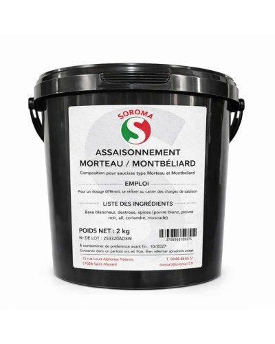 Mix complet pour saucisse de Morteau et Montbéliard en seau de 2 kg