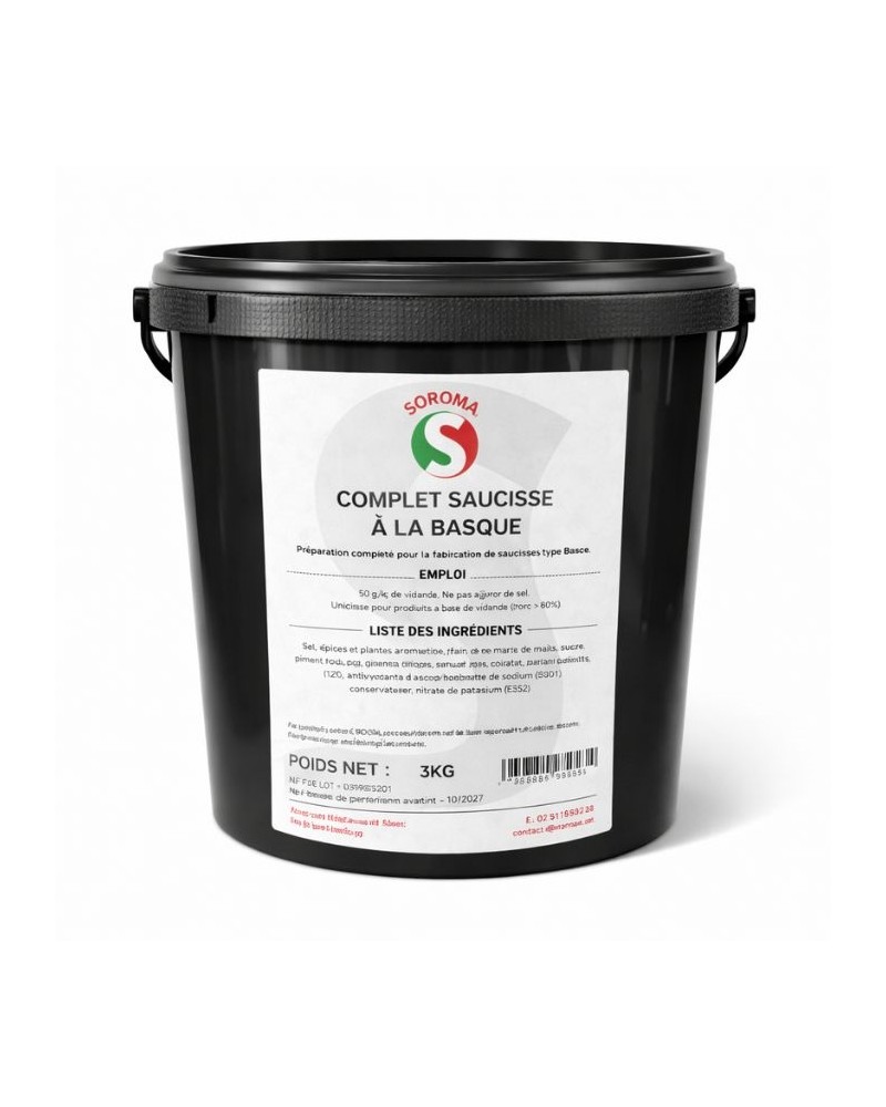 Epices complet pour saucisse à la Basque 3 kg
