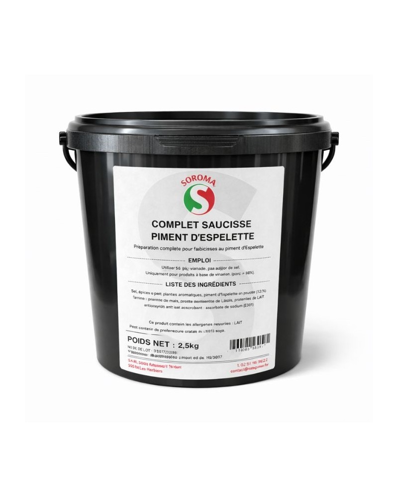Epices saucisse aux piment d'Espelette 2.5 kg