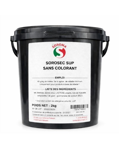 Préparation complète Sorosec supérieur sans colorant 2 kg