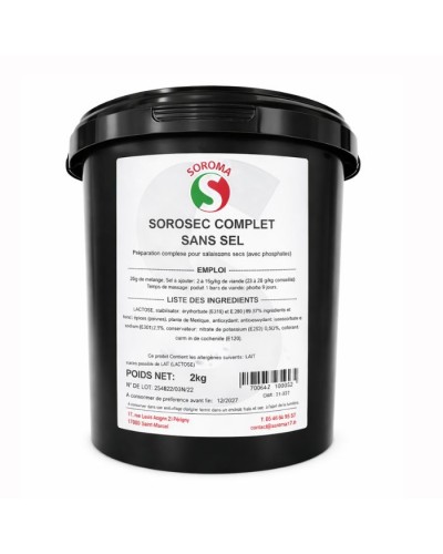 Préparation Sorosec complet sans sel pour charcuterie 2 kg