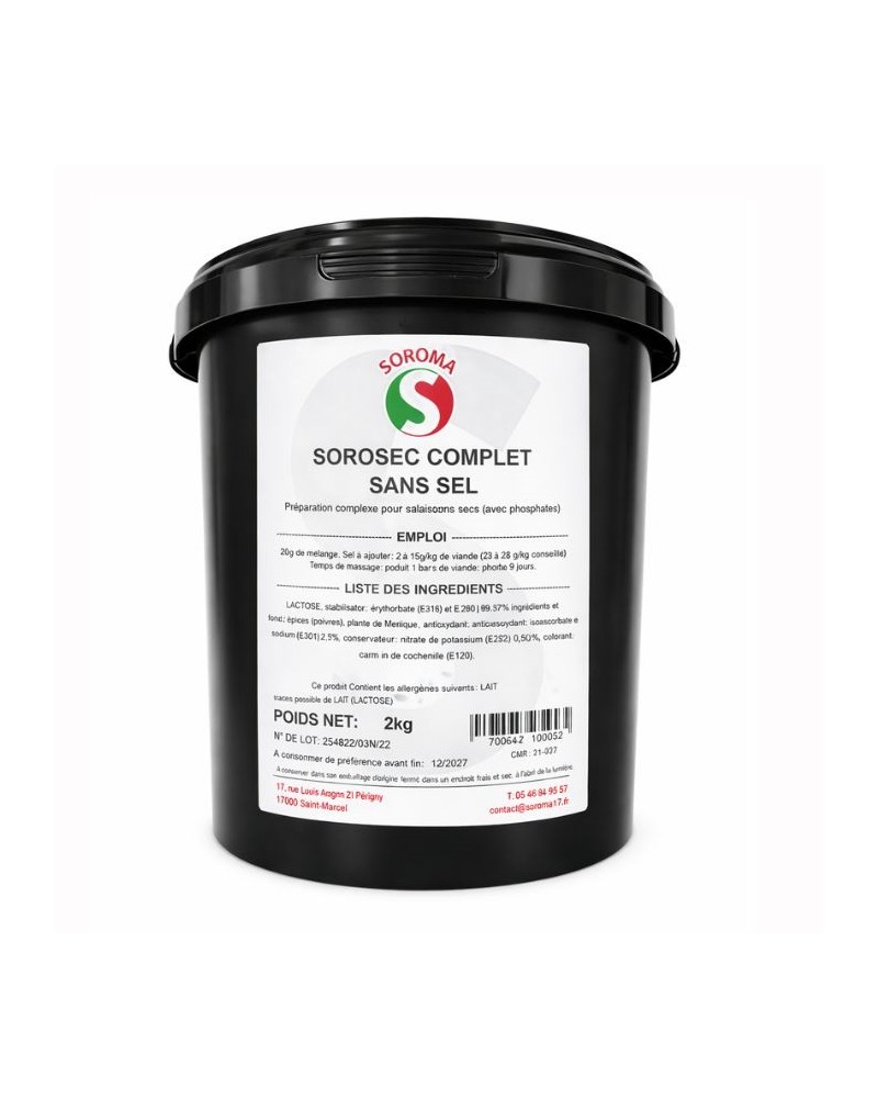 Préparation Sorosec complet sans sel pour charcuterie 2 kg