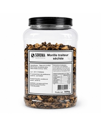 Morilles traiteur séchées avec queues 500g