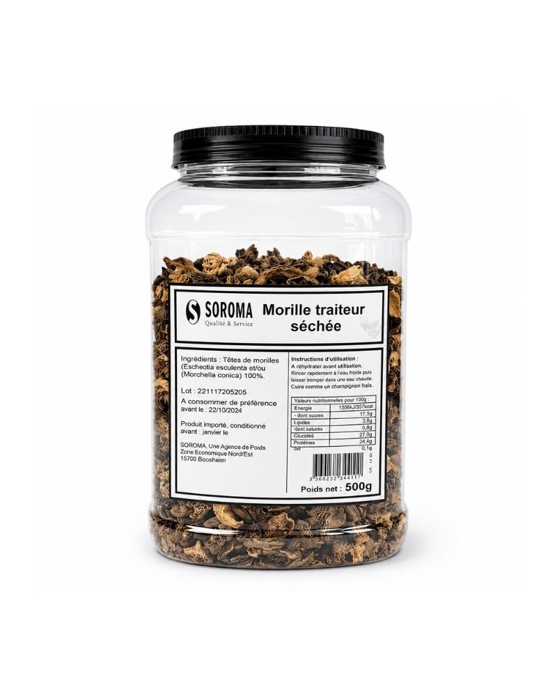 Morilles traiteur séchées avec queues 500g