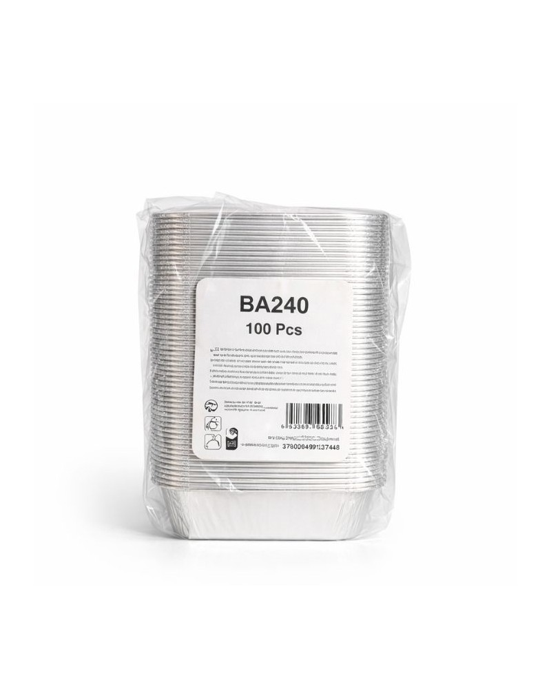 Barquette en aluminium refermable pour alimentaire 225 ml 100 pcs