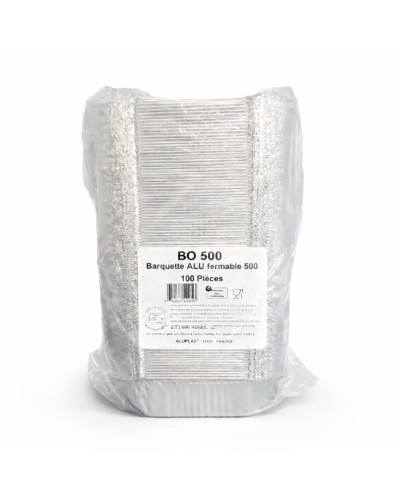 Barquette en aluminium refermable couvercle carton 435 ml 100 pcs