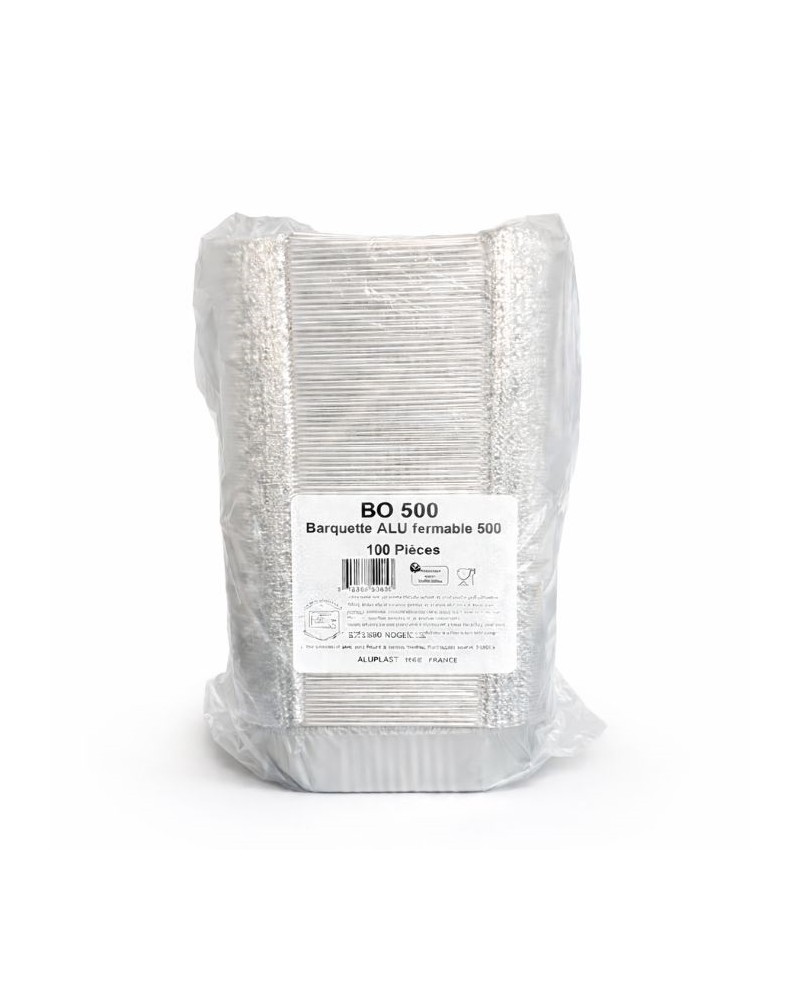 Barquette en aluminium refermable couvercle carton 435 ml 100 pcs