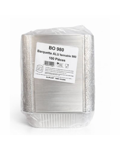 Barquette en aluminium refermable alimentaire 900 ml 100 pcs