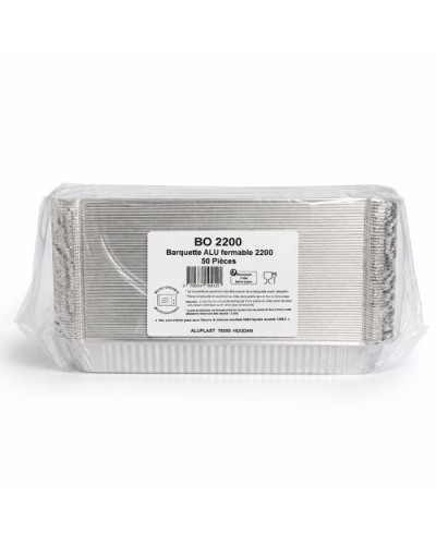 Barquette en aluminium refermable alimentaire 2000 ml 100 pcs