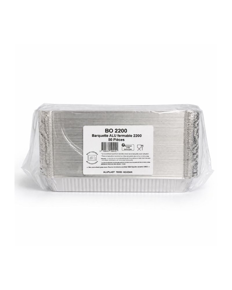 Barquette en aluminium refermable alimentaire 2000 ml 100 pcs