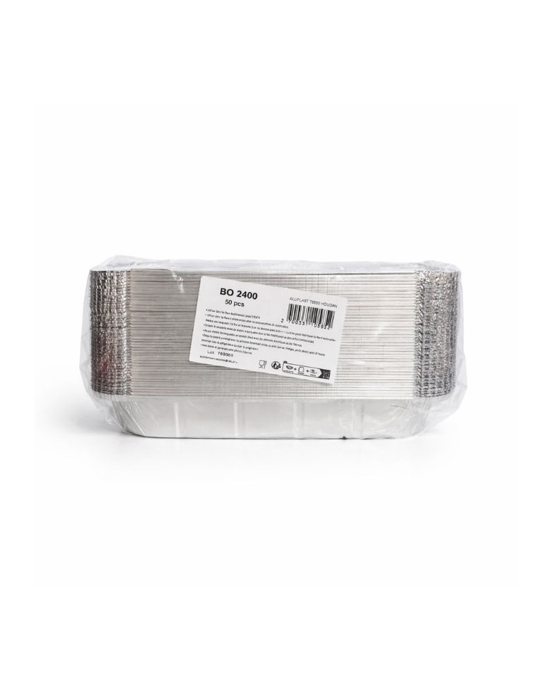 Barquette en aluminium refermable alimentaire 2400 ml 50 pcs