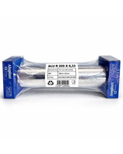 Rouleau d'aluminium alimentaire 200 m sur 33 cm