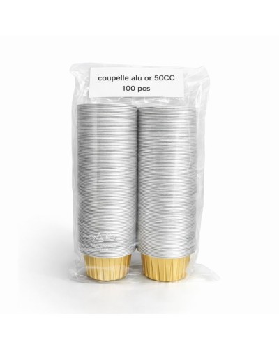 Coupelle en aluminium argent et or 100 pcs 50 ml