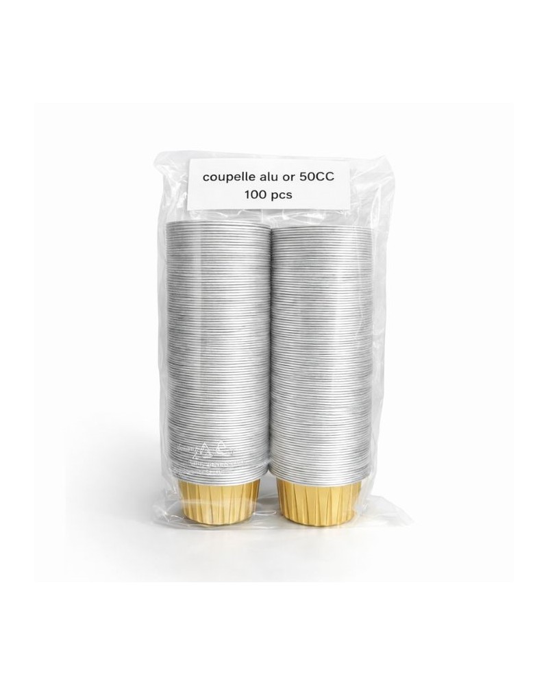 Coupelle en aluminium argent et or 100 pcs 50 ml