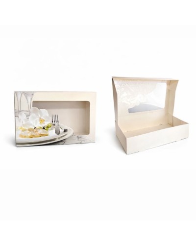 Boite pâtissière décorer 36 x 25 cm orchidée