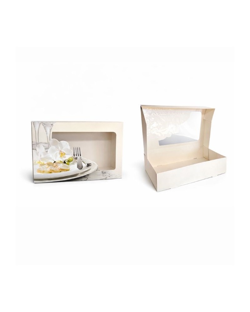 Boite pâtissière décorer 36 x 25 cm orchidée
