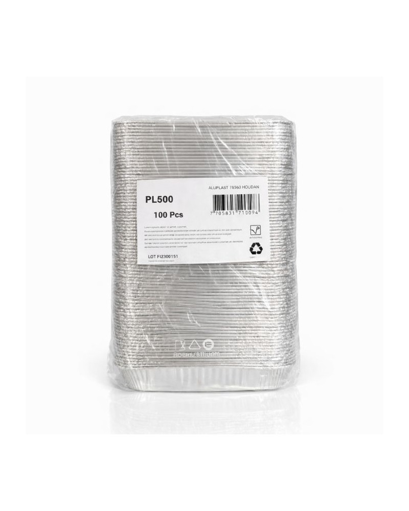 Barquette alu 18,8 x 12,3 cm 500 ml - 100 pcs