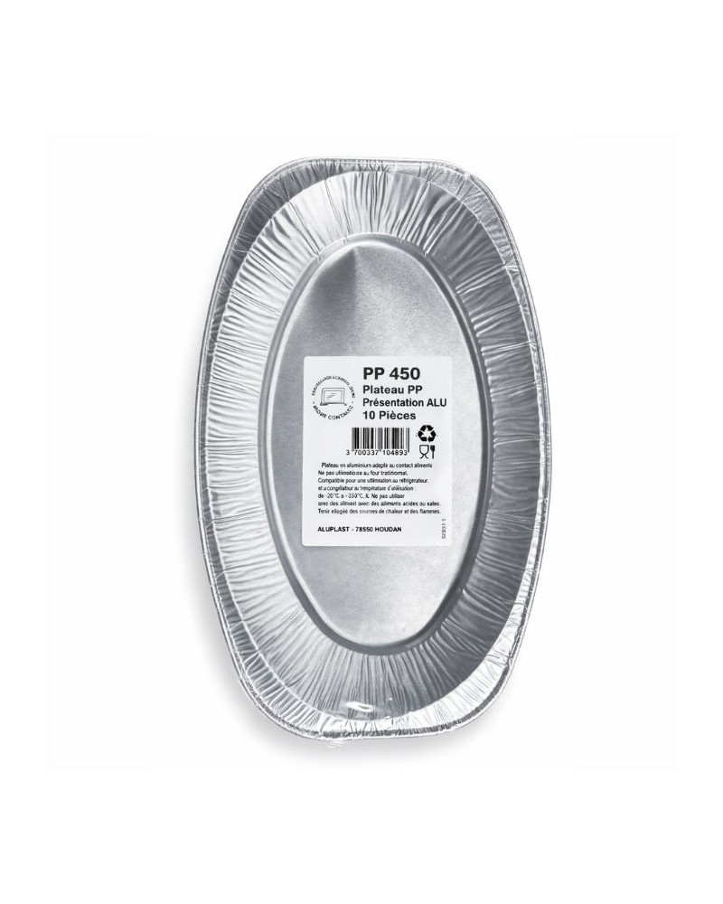 Plat ovale alu 43 x 28 cm - 10 pcs
