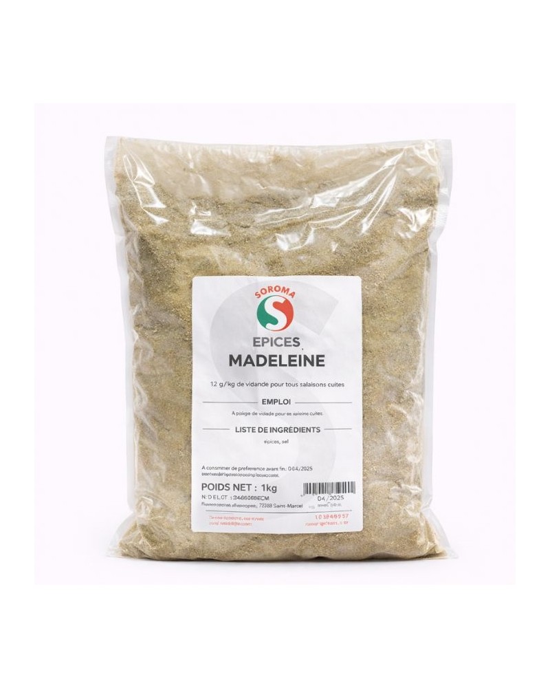 Sachet de mélange d'épices Madeleine pour préparation culinaire 1 kg