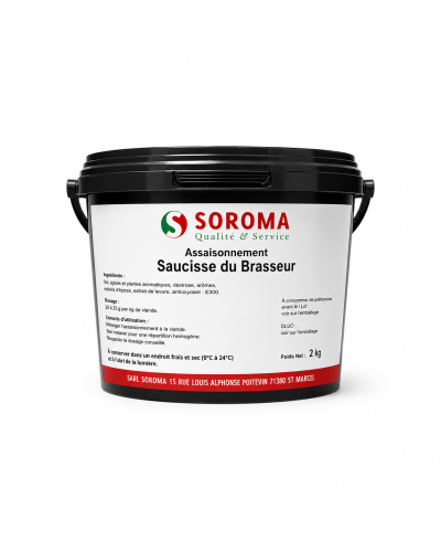 Saucisse du brasseur à la bière en seaux de 2 kilos