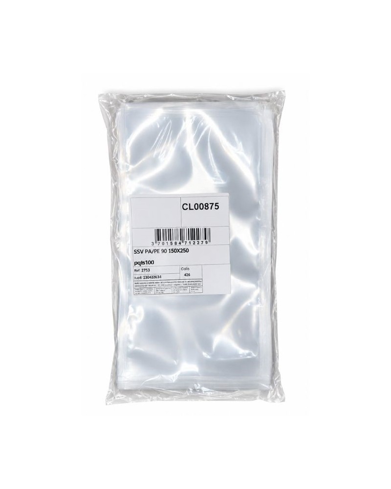 Sac sous vide 150x250 3 soudures 100 sacs