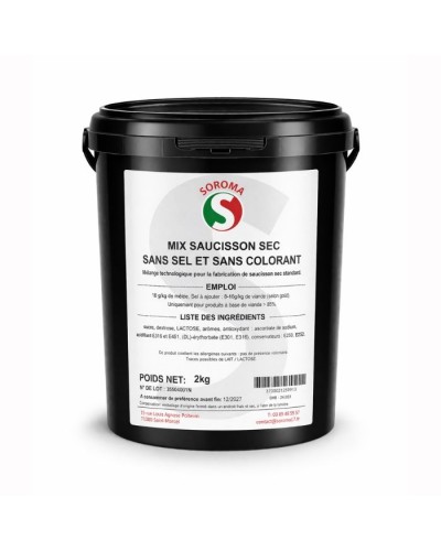 Mix de fabrication saucisson sans sel et sans colorant