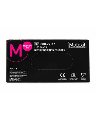 Gant nitrile noir M boite 100