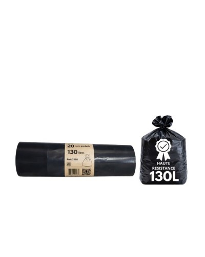 sac poubelle noir ultra résistant 130 litres
