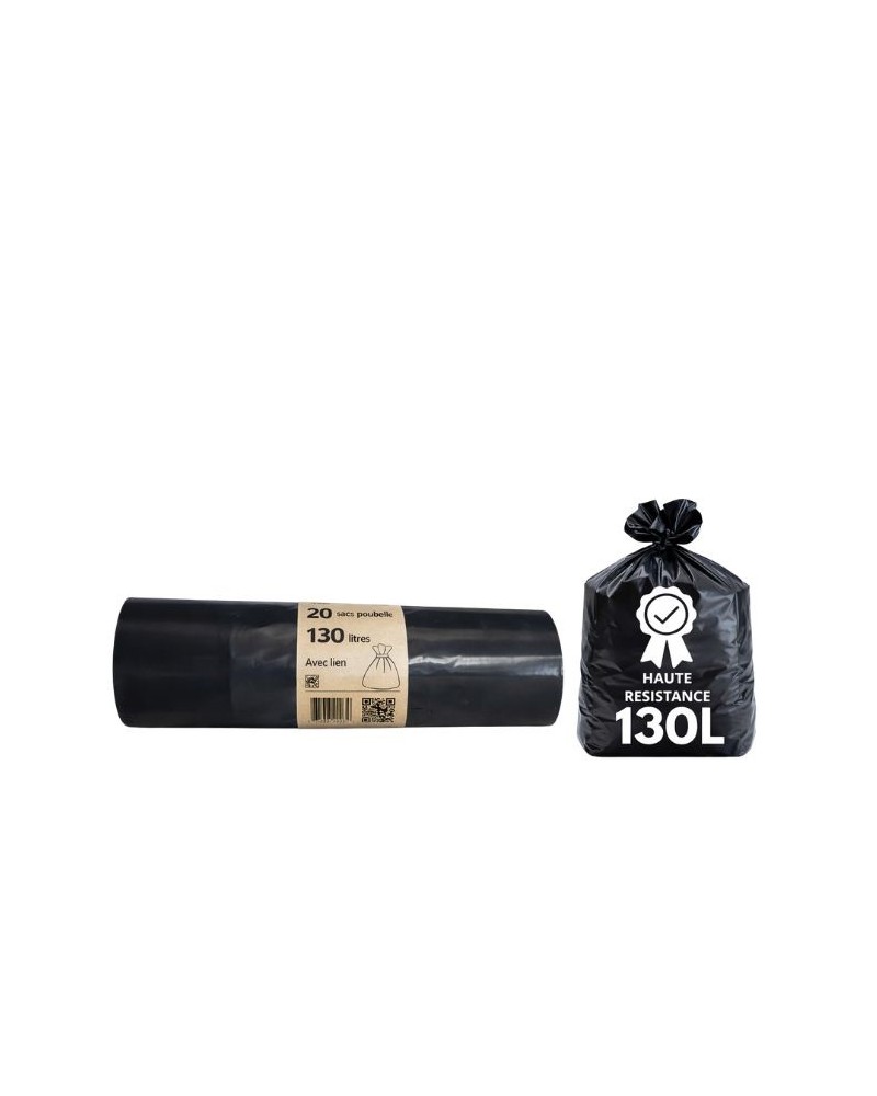 sac poubelle noir ultra résistant 130 litres