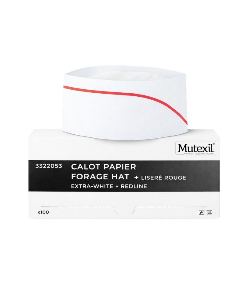 Calot jetable avec liseré rouge