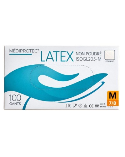 Gant en latex non poudré taille M