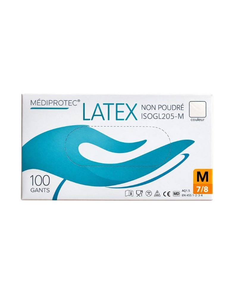 Gant en latex non poudré taille M