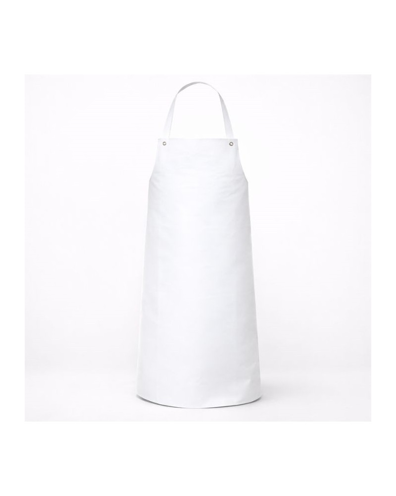 Tablier en caoutchouc blanc boucher