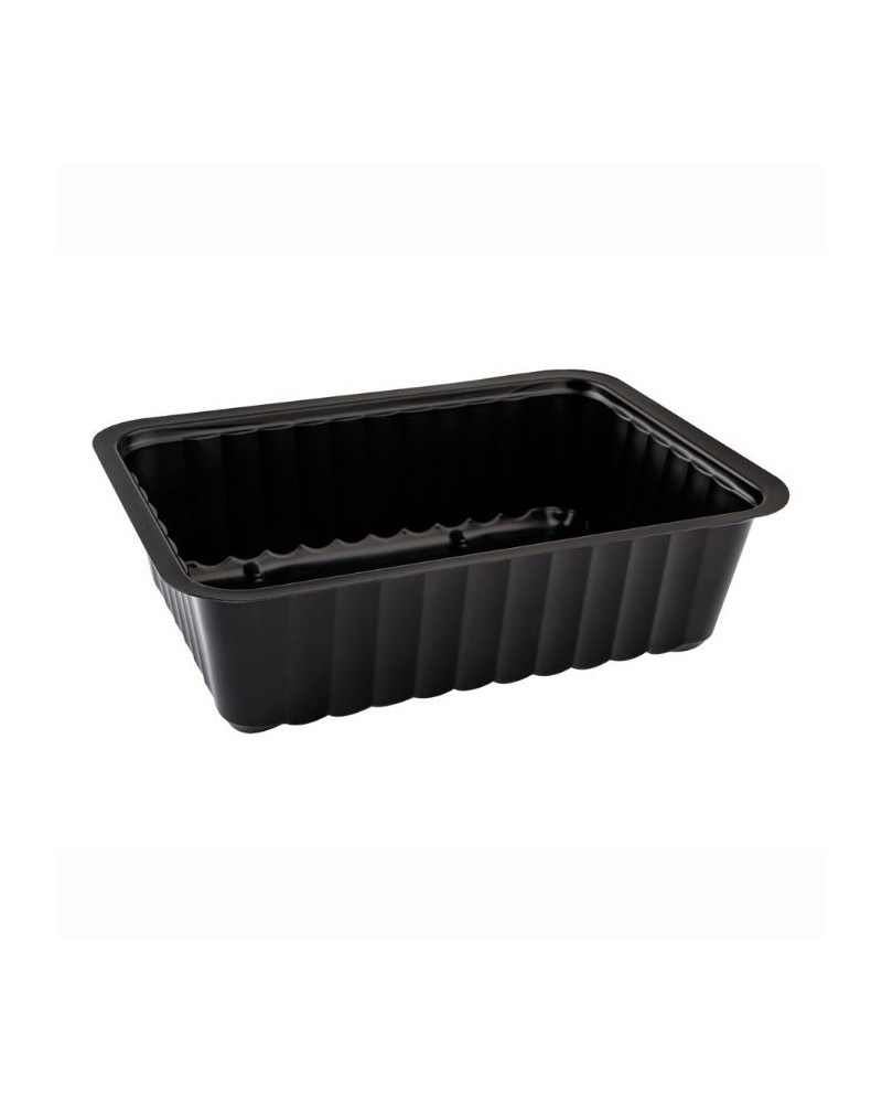 Barquette en plastique noir scellable 1 kg