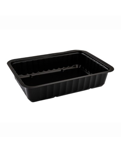 Barquette en plastique noir scellable 750g