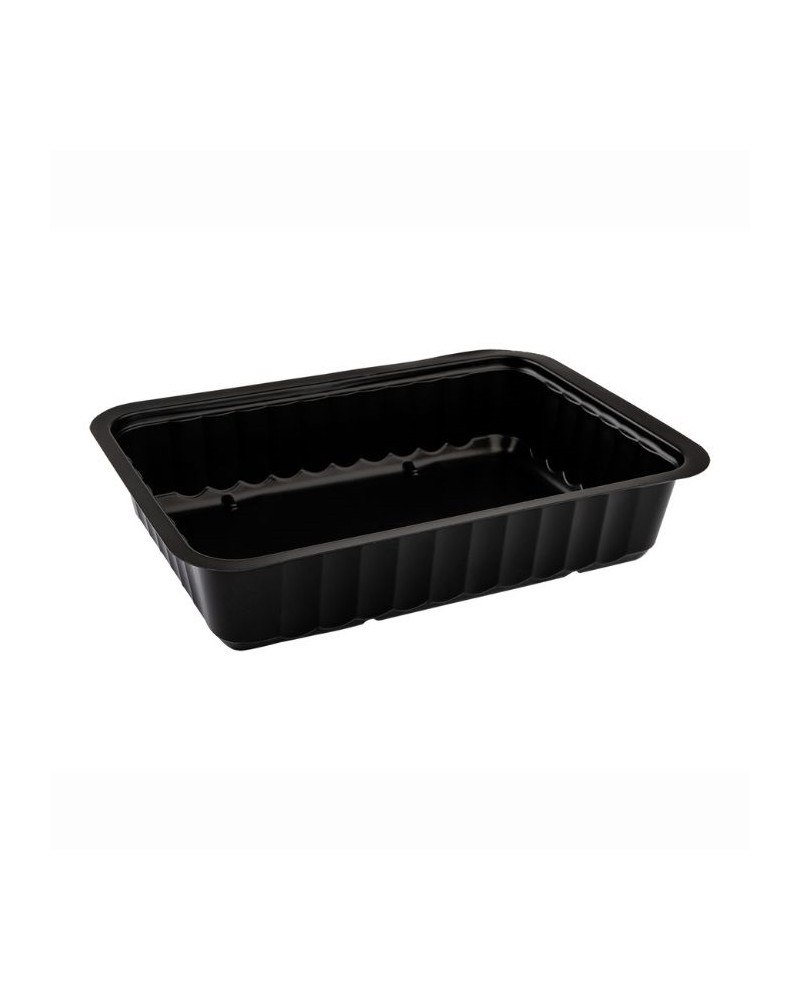 Barquette en plastique noir scellable 750g