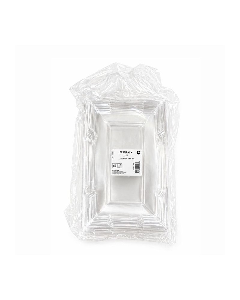 Couvercle plateau transparent en plastique 350