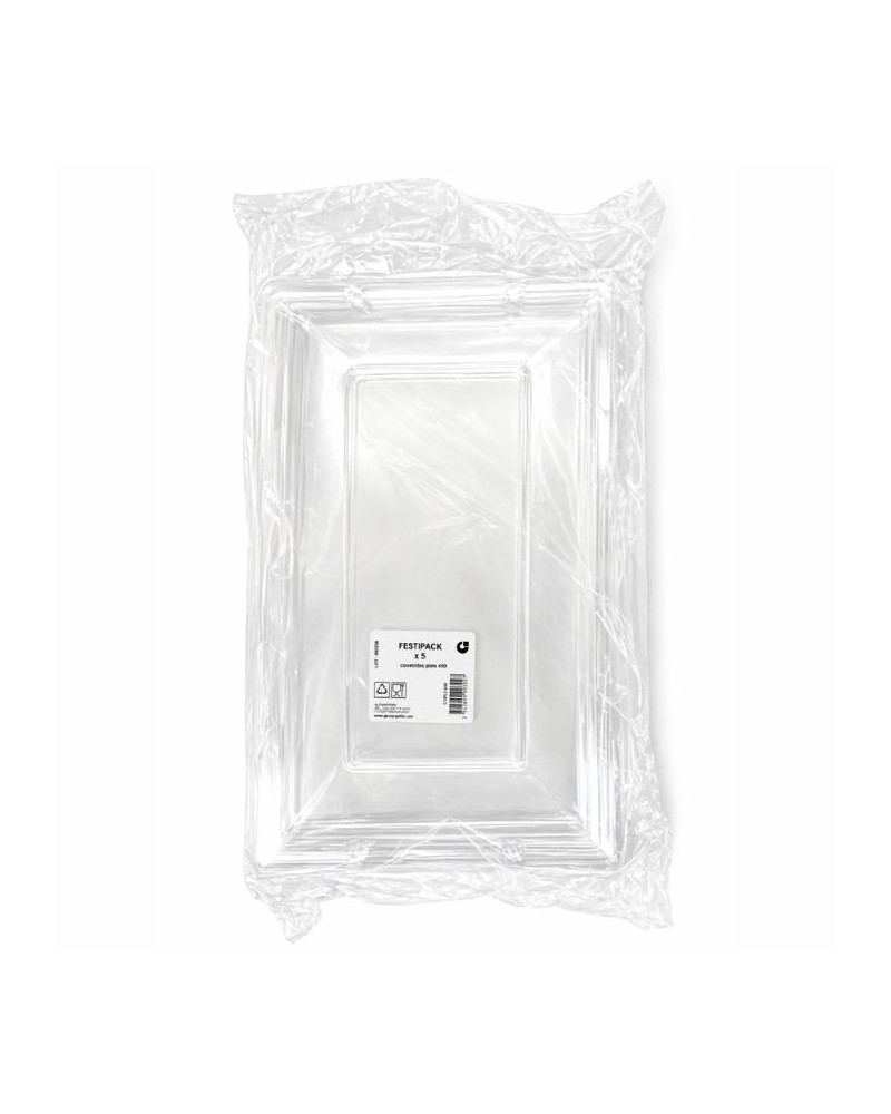 Couvercle pour plateau rectangulaire plastique 450